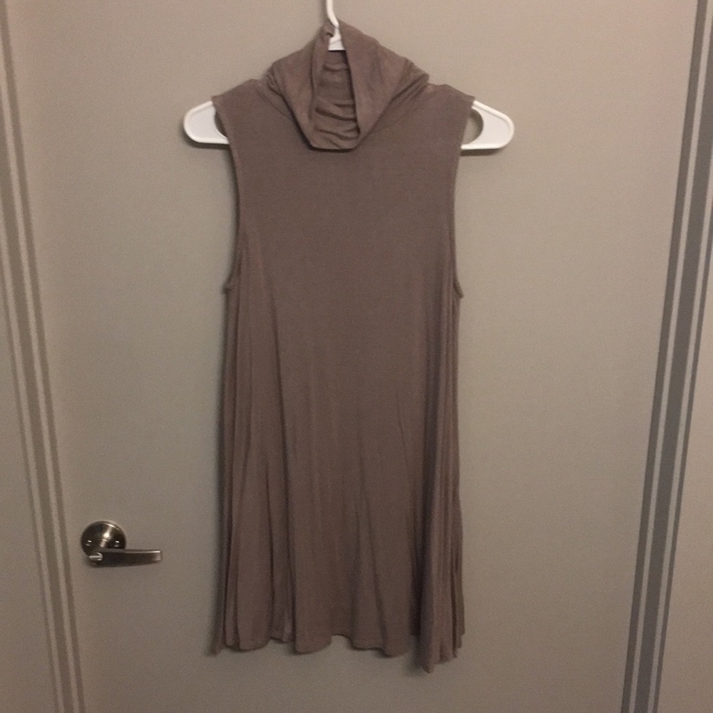 Lulus Polyester Mocha Turtleneck Tank Dress